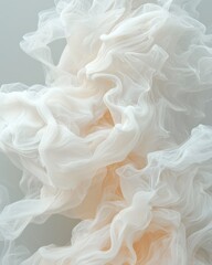 Poster - Flowing white fabric abstract art studio minimalist close-up elegance of texture