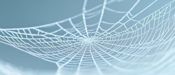 Delicate spider web with dew drops nature macro calm environment close-up view beauty of nature