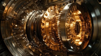 Poster - Intricate Gears Inside A Large Industrial Machine