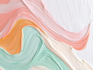 Poster - Creative abstract paint swirls art studio digital artwork colorful environment close-up view modern aesthetic