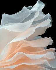 Poster - Delicate flowing petals nature abstract art soft color palette close-up view floral inspiration