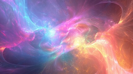 Poster - Abstract Cosmic Nebula Colorful Energy Flow