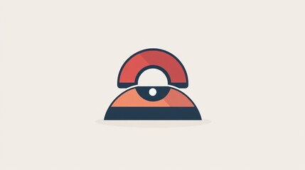 Poster - Abstract graphic design of a stylized object, possibly a  gadget or accessory,  on a light background.  Possible use  product design, digital interface elements