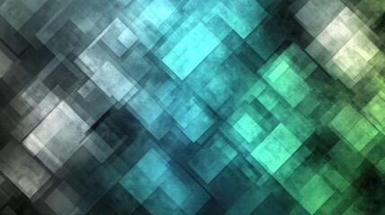 Poster - Abstract Geometric Pattern Teal Green Shades