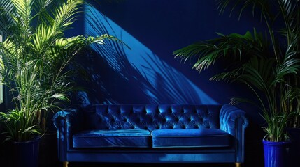 Wall Mural - Blue Sofa in Cozy Room