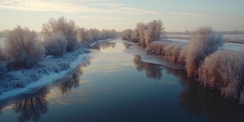 Wall Mural - winter river view