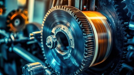 Poster - Industrial Machinery Gears Rotating Smoothly