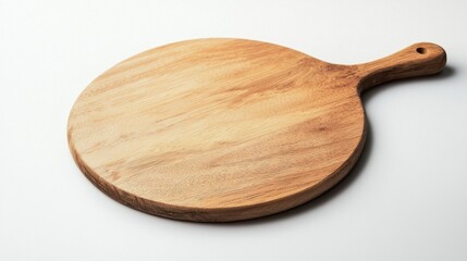 Poster - A round wooden pizza board is beautifully captured as it falls, revealing its rich texture and smooth surface
