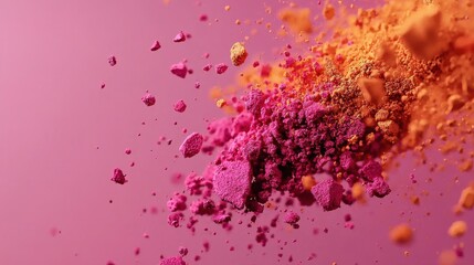 Poster - Colorful powder explosion studio abstract close-up vibrant artistry