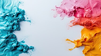 Poster - Vibrant color mixing action art studio visual content creative environment close-up view artistic expression
