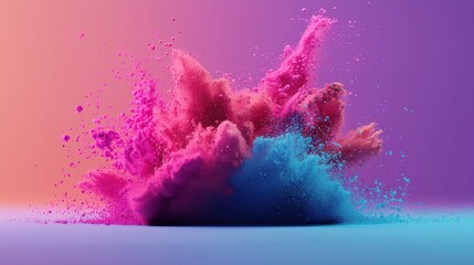 Poster - Vibrant color explosion art studio digital creative space close-up visual impact