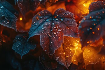 Leaf with water droplets