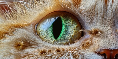 Wall Mural - Cat's Green Eye Close-Up