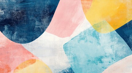 Poster - Abstract Pastel Shapes Colorful Artistic Painting