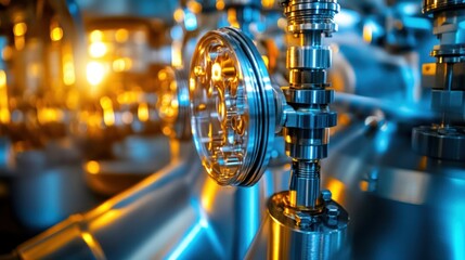 Poster - Closeup of Industrial Machinery Components and Gears