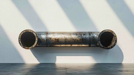 Poster - Vintage Metal Pipe Indoor Installation with Creative Composition
