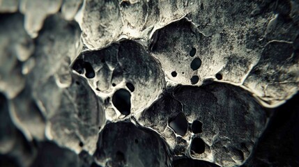 Poster - Macro View of Creative Metal Panel with Unique Textures and Patterns