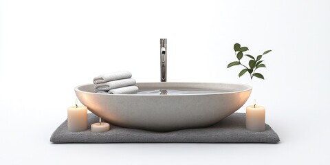 Wall Mural - Bathtub with Candles and Plant