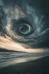 Wall Mural - Black Hole Over Beach