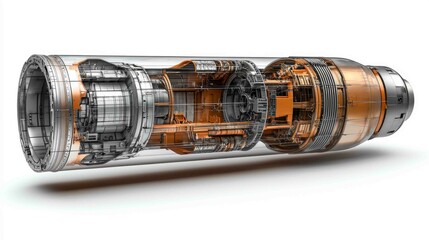 Poster - Detailed Cross-Sectional View of an Air Pipe in 3D Render