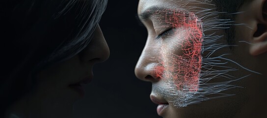 Poster - Business finance investment and big data technology are central to the concept of a businessman and digital world AI robot technology, with a backdrop of cyber space and the digital world metaverse