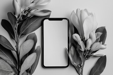 Poster - A blank smartphone screen is shown in isolation on a white background