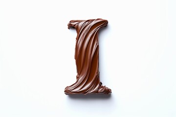 Aufkleber - Letter I designed with flowing cocoa texture isolated on white background