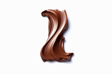 Aufkleber - Letter I designed with flowing cocoa texture isolated on white background