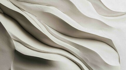 Poster - Detailed View of Smoothed Plaster with Subtle Curves and Texture