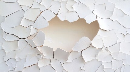 Poster - Close-Up of a Cracked Eggshell Revealing a Smooth Interior Surface with Fine Details and Subtle Textures