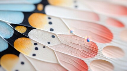 Poster - Close-Up of Painted Butterfly Wing with Fine Details and Vibrant Colors in Macro Photography