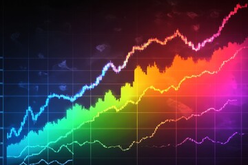 Poster - Abstract financial graph of global stock market.