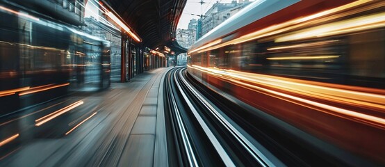 Poster - A high-speed technology concept with abstract elements is showcased from a point-of-view angle with a pronounced motion blur