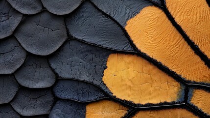 Poster - Close-Up of Intricate Patterns Found on Butterfly Wings Showcasing Nature's Stunning Coloration and Textural Detail