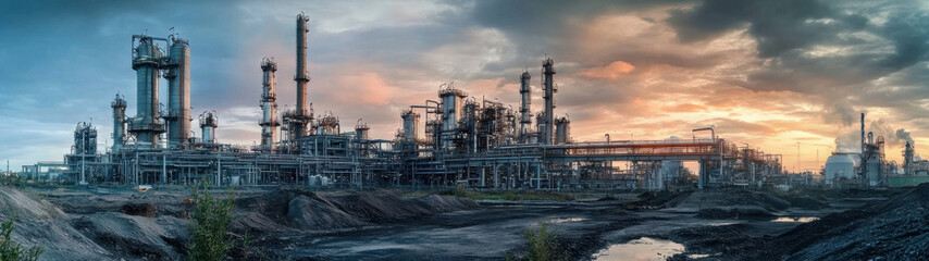 Petrochemical industry with Twilight sky. 
