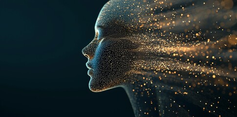Poster - the concept of big data and stocks is represented alongside machine learning and cyber mind control,