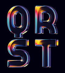 Poster - render, 3d, font, lettering, type, typeface, letters, text, abc, alphabet, glass, shape, transparent