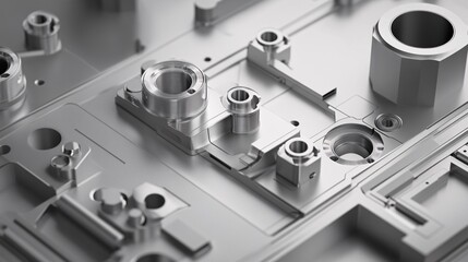 Poster - Metal part showing cnc machining precision