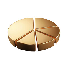 Leinwandbilder - Golden pie chart symbolizing data representation and analysis