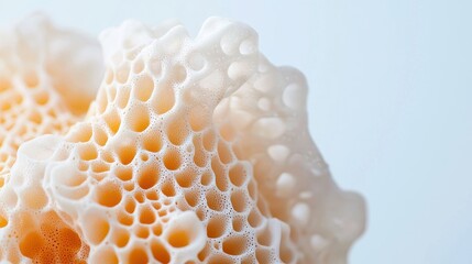 Poster - Close-up View of Textured Coral Fragment Showcasing Intricate Details and Natural Patterns in Underwater Environment