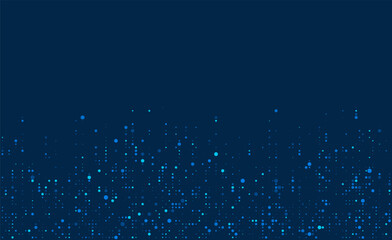 Poster - Digital technology background. Digital data dots blue pattern pixel background