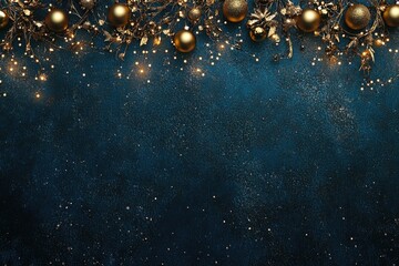 Wall Mural - Gold ornaments on blue background