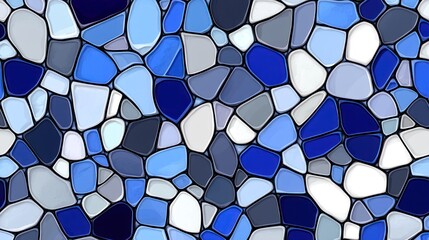 Poster - Abstract Blue and Grey Stone Mosaic Pattern