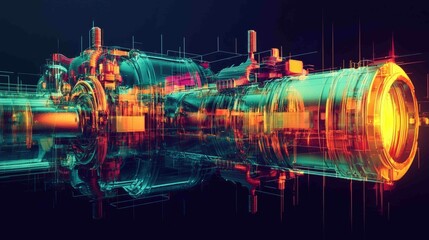 Poster - Abstract Digital Artwork Showcasing Futuristic Design Elements