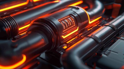 Poster - Futuristic Digital Rendering of Intricate Air Technology Design