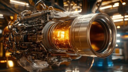 Poster - Futuristic Engine Design Detailed Close Up View