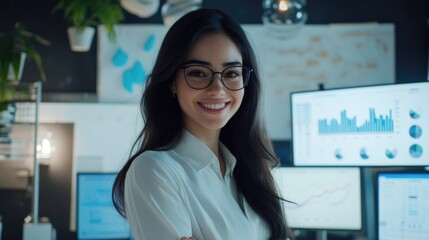 Wall Mural - Woman at Computer