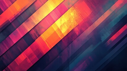 Poster - dynamic abstract background with diagonal colorful stripes and brushstrokes