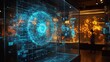© WrongWay - A glowing holographic map of a global network showing a virus outbreak, precise and immersive