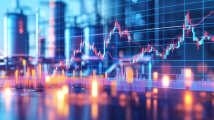 Poster - Financial Market Data Graph Showing Stock Trends and Indicators